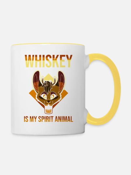 Whiskey Spruch Whiskeytrinker Whiskeyliebhaber - Tasse zweifarbig - Weiß/Gelb