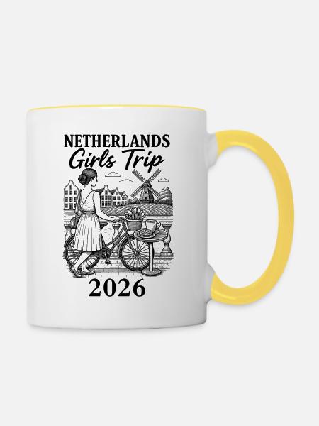 Nachtstern Muster - Tasse zweifarbig - Weiß/Gelb
