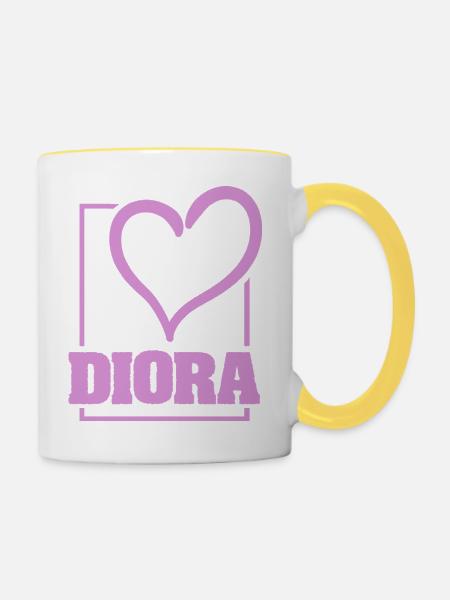 Bachelorette Diora - Tasse zweifarbig - Weiß/Gelb
