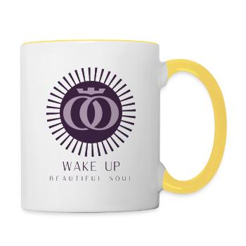 WAKE UP BEAUTIFUL SOUL - Contrasting Mug - white/yellow - Right