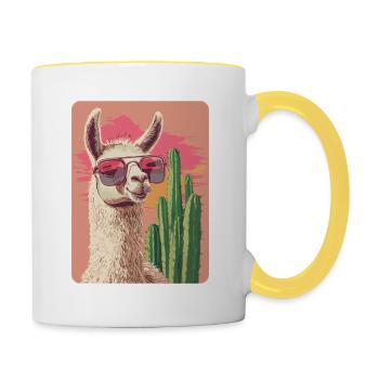 lama - Contrasting Mug - white/yellow - Right