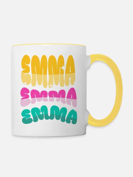 Emma - Tasse zweifarbig - Weiß/Gelb