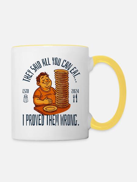 All You Can Eat - Tasse zweifarbig - Weiß/Gelb