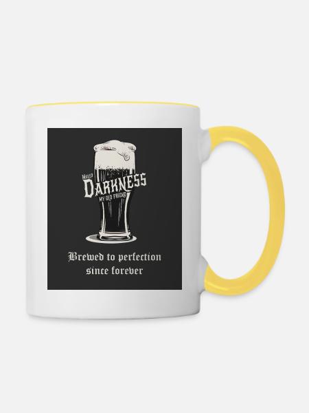 Hello Darkness – Brewed to Perfection - Tasse zweifarbig - Weiß/Gelb