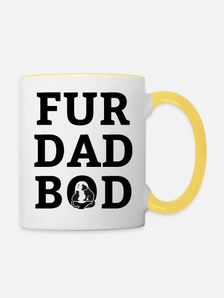 Fur dad bod - Tasse zweifarbig - Weiß/Gelb