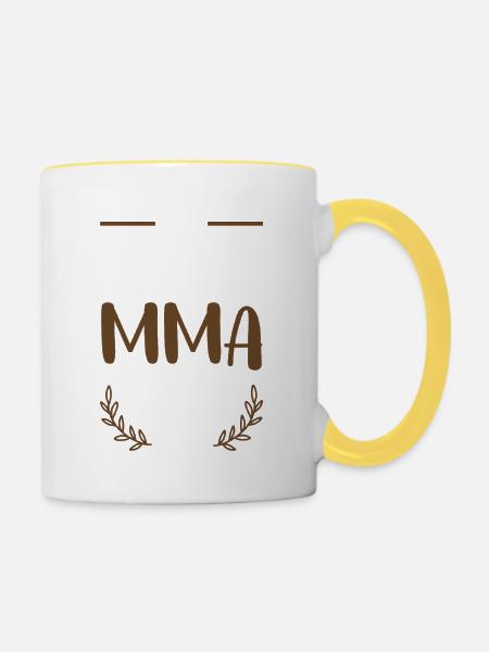 I Love MMA - Tasse zweifarbig - Weiß/Gelb
