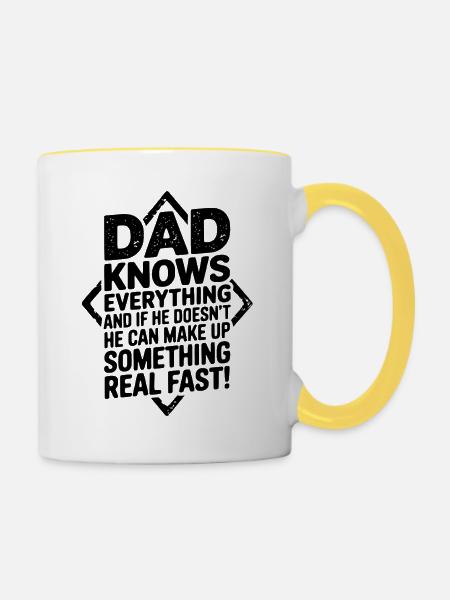 Lustiges Vater-Zitat Vater-Humor - Tasse zweifarbig - Weiß/Gelb