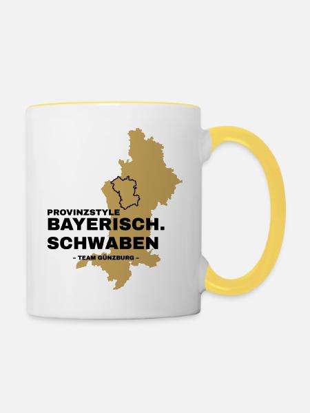 Schwaben | GÜNZBURG - Tasse zweifarbig - Weiß/Gelb