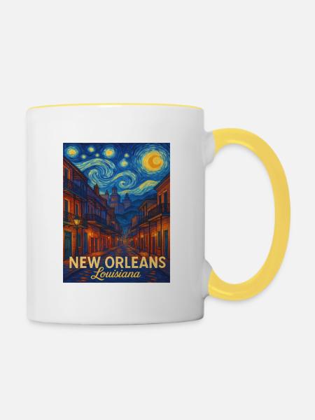 New Orleans Louisiana - Tasse zweifarbig - Weiß/Gelb