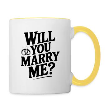 Veux-tu m'épouser? - Mug contrasté - blanc/jaune - Droite