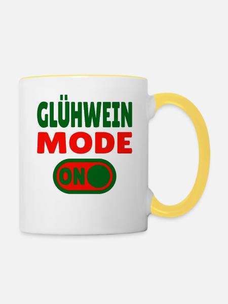 Glühwein Mode ON - Tasse zweifarbig - Weiß/Gelb