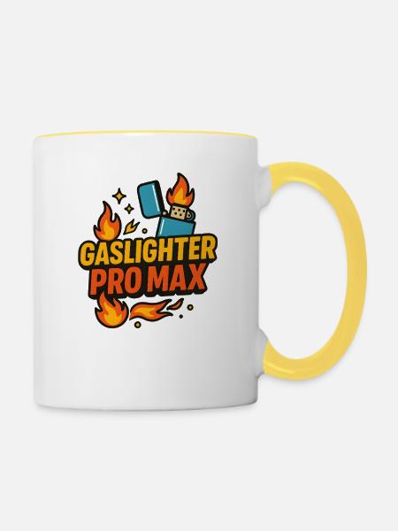 Gaslighter Pro Lustiger Humor - Tasse zweifarbig - Weiß/Gelb