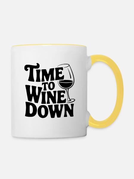 Zeit zum Weinen - Tasse zweifarbig - Weiß/Gelb