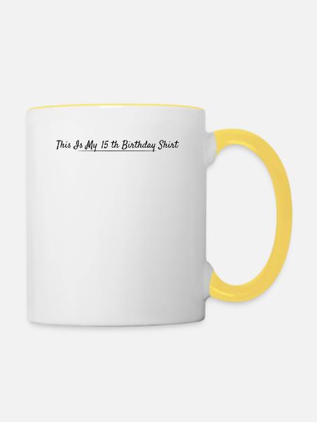 15-jähriges Jubiläum, 15-jähriges Jubiläum - Tasse zweifarbig - Weiß/Gelb