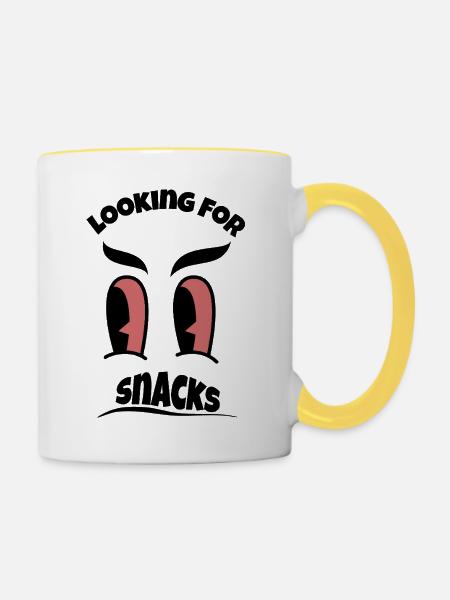 Looking for Snacks - Tasse zweifarbig - Weiß/Gelb