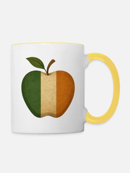 Irland - Tasse zweifarbig - Weiß/Gelb