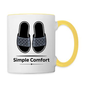 Geometric Strap Sandals Simple Comfort - Contrasting Mug - white/yellow - Right