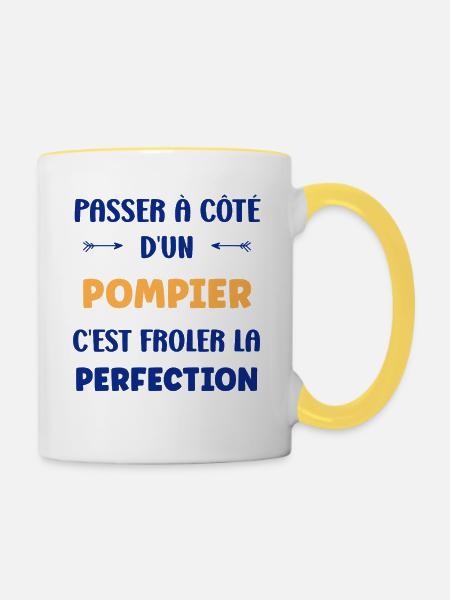 Feuerwehrmann - Tasse zweifarbig - Weiß/Gelb