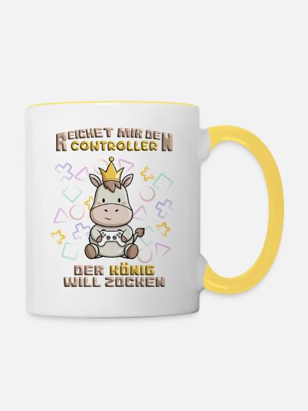 gaming meister - Tasse zweifarbig - Weiß/Gelb