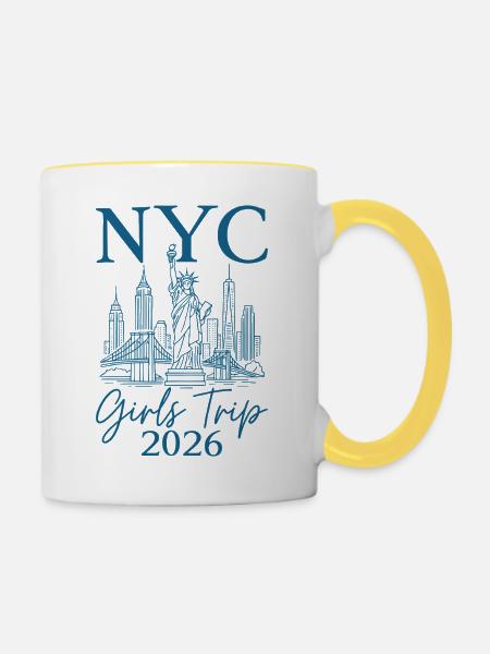 NYC Girls Trip 2026 - Tasse zweifarbig - Weiß/Gelb
