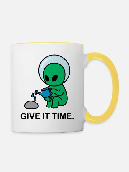 Interstellare Geduld - Tasse zweifarbig - Weiß/Gelb