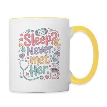 ICU Nurse Sleep Never Met Her Intensive Care - Tasse zweifarbig - Weiß/Gelb - Rechts