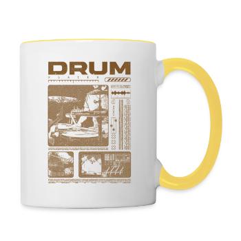 Rock Drummer Drum Player Streetwear - Contrasting Mug - white/yellow - Right