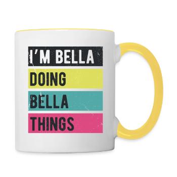 I’m Bella Doing Bella Things Retro Colors - Contrasting Mug - white/yellow - Right
