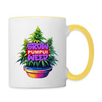 Grow Pumpui Weed - Tasse zweifarbig - Weiß/Gelb - Rechts
