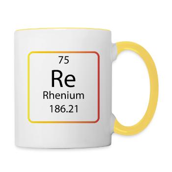 rhenium chemistry periodic table - Tasse zweifarbig - Weiß/Gelb - Rechts