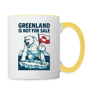 Greenland Is Not For Sale - Tasse zweifarbig - Weiß/Gelb - Rechts