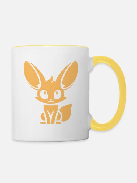 Fennek - Tasse zweifarbig - Weiß/Gelb