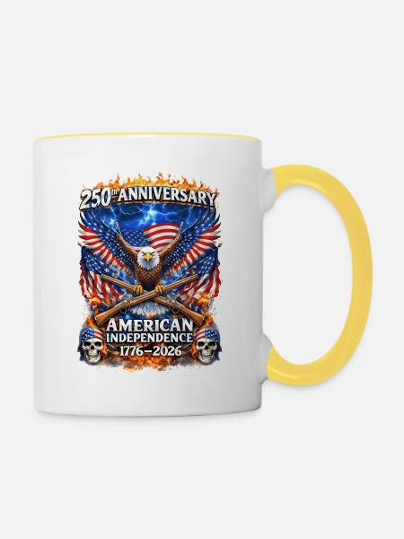 250. American Independence Eagle - Tasse zweifarbig - Weiß/Gelb