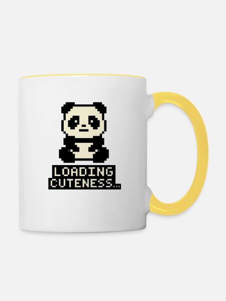 Pixelbaby Lade Cuteness - Tasse zweifarbig - Weiß/Gelb