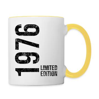 1976 Birthday 50 Decoration Funny 50 Birthday - Contrasting Mug - white/yellow - Right