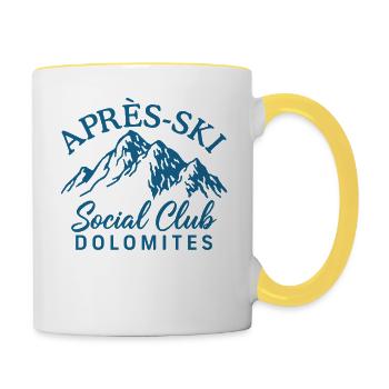 Après Ski Social Club Dolomites - Mug contrasté - blanc/jaune - Droite
