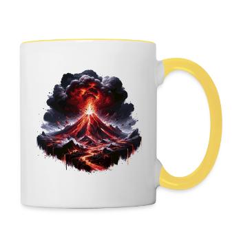 Volcanic eruption lava fireworks - Contrasting Mug - white/yellow - Right