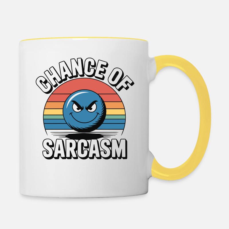 Chance de Sarcasme - Sourire rétro - Mug contrasté - blanc/jaune