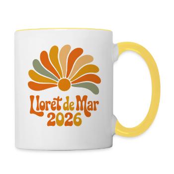 Lloret de mars 2026 Retro Blossoms - Mug contrasté - blanc/jaune - Droite
