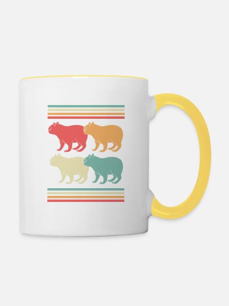 Capibara Capybara - Tasse zweifarbig - Weiß/Gelb