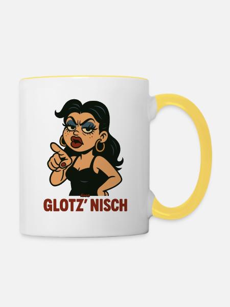 Glotz Nisch Bold Cartoon - Tasse zweifarbig - Weiß/Gelb
