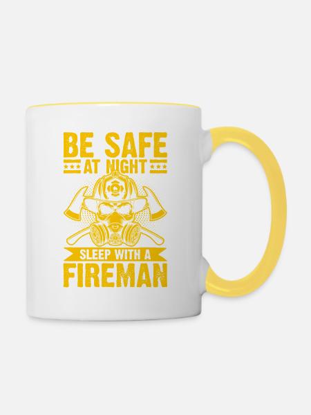Nachtfeuerwehr Sicherheitsheld - Tasse zweifarbig - Weiß/Gelb