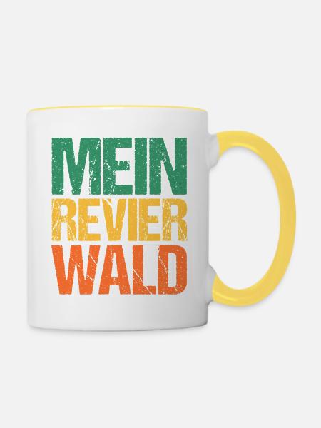 Jagd Jagen Waidmann Jäger - Tasse zweifarbig - Weiß/Gelb