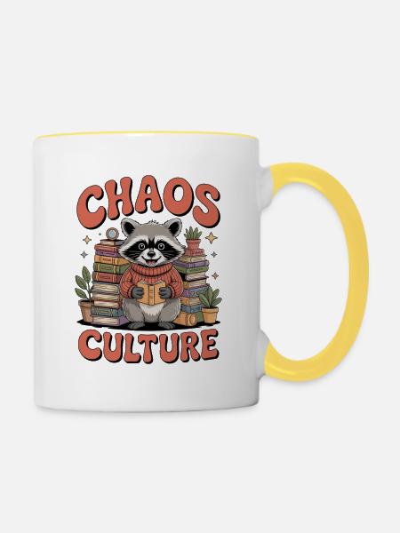 Cluttercore Enthusiast - Tasse zweifarbig - Weiß/Gelb