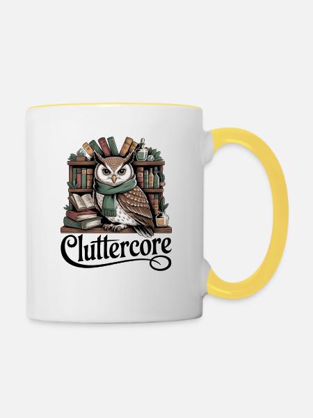 Cluttercore Enthusiast - Tasse zweifarbig - Weiß/Gelb