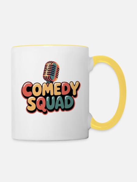 Comedy-Truppe - Tasse zweifarbig - Weiß/Gelb