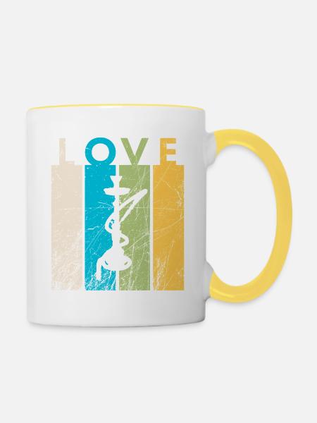 love shisha / hookah - Tasse zweifarbig - Weiß/Gelb