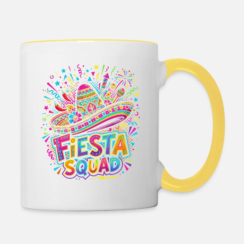 Fiesta Squad Sombrero Burst - Contrasting Mug - white/yellow