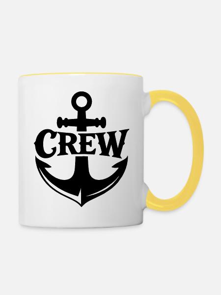Anker Crew - Tasse zweifarbig - Weiß/Gelb