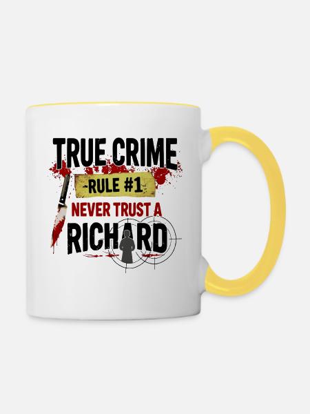 True Crime Richard - Tasse zweifarbig - Weiß/Gelb
